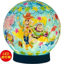 Disney Twinkle Magic/Toy Story 61-Piece 3D Spherical Puzzle Lumi Orb (7.6x7.6x7.4cm) 2003-522 Includes a piece request postcard, rechargeable LED unit, charging cord, base, and instruction manual