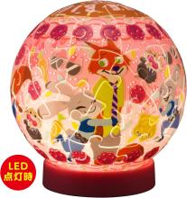 Disney Twinkle Magic/Zootopia 61-Piece 3D Spherical Puzzle Lumi Orb (7.6x7.6x7.4cm) 2003-520 Includes a piece request postcard, rechargeable LED unit, charging cord, base, and instruction manual