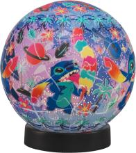 Disney Twinkle Magic/Stitch 61-Piece 3D Spherical Puzzle Lumi Orb (7.6x7.6x7.4cm) 2003-523 Includes a piece request postcard, rechargeable LED unit, charging cord, base, and instruction manual