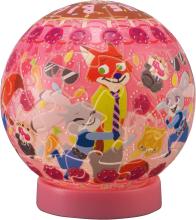 Disney Twinkle Magic/Zootopia 61-Piece 3D Spherical Puzzle Lumi Orb (7.6x7.6x7.4cm) 2003-520 Includes a piece request postcard, rechargeable LED unit, charging cord, base, and instruction manual