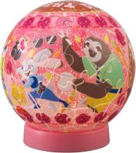 Disney Twinkle Magic/Zootopia 61-Piece 3D Spherical Puzzle Lumi Orb (7.6x7.6x7.4cm) 2003-520 Includes a piece request postcard, rechargeable LED unit, charging cord, base, and instruction manual