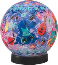 Disney Twinkle Magic/Stitch 61-Piece 3D Spherical Puzzle Lumi Orb (7.6x7.6x7.4cm) 2003-523 Includes a piece request postcard, rechargeable LED unit, charging cord, base, and instruction manual