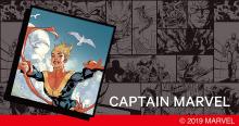 CITIZEN Captain Marvel model with original BOX FE7062-51W Men's Gold