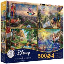 Supervised by Thomas Kinkade Disney Dream 4 Patterns Enjoy Jigsaw Puzzle The Little Mermaid / Beauty and the Beast / Aladdin / Winnie the Pooh
