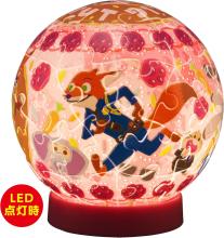 Disney Twinkle Magic/Zootopia 61-Piece 3D Spherical Puzzle Lumi Orb (7.6x7.6x7.4cm) 2003-520 Includes a piece request postcard, rechargeable LED unit, charging cord, base, and instruction manual