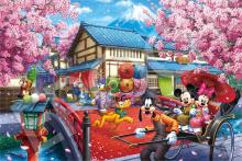 EPOCH 1000 Piece Jigsaw Puzzle Disney Puzzle Decoration Collage Micky & Friends -SAKURA Journey- (50 x 75 cm) 97-705s with Glue, Spatula and Decoration Stickers
