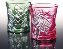 Toyo Sasaki Glass Yachiyo Kiriko Turtle Pattern Green 280ml Made in Japan LS19590SCG-C681