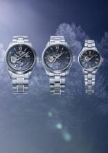 Orient Star Limited Edition of 250 in Japan Semi-Skeleton Open Heart RK-AT0021L Men's Blue-Gray Gradient