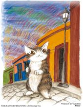 WACHIFIELD Flag Fluttering in the Oaxaca Sky 150-Piece Petit Paris Clear Jigsaw Puzzle (7.6x10.2cm), 2308-77, No Glue, No Frame, Mini Easel, Piece Request Form Included