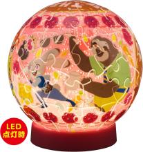 Disney Twinkle Magic/Zootopia 61-Piece 3D Spherical Puzzle Lumi Orb (7.6x7.6x7.4cm) 2003-520 Includes a piece request postcard, rechargeable LED unit, charging cord, base, and instruction manual