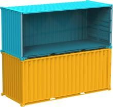 1/24 scale NEXT Series No. 1005 20ft Container (Yellow) Plastic Model