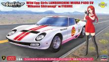 Hasegawa 1/24 Wild Egg Girls No.05 Lamborghini Miura P400 SV Shiranagi Mikumo w/Figure Plastic Model SP544