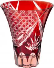 Toyo Sasaki Glass Glass Tumbler Red 300ml Saika Kiriko Red HG230-20R