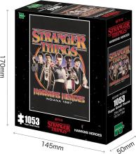 Netflix Stranger Things Hawkins Heroes, 1053 Super Small Piece Jigsaw Puzzle (26x38cm), 32-615s, with Glue, Spatula, and Score Ticket