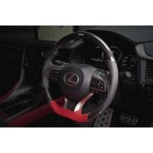 TOM'S Carbon Fiber Steering Wheel in Black Carbon Fiber and Red Leather for RX 20 Series (October 2015 onwards)