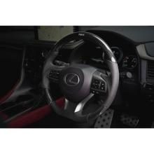 TOM'S Carbon Fiber Steering Wheel, Black Carbon Fiber & Black Leather, for RX 20 Series (October 2015 onwards)
