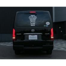 VALENTI Jewel LED Tail Lamps REVO (TT200HR3-HC-4) in Half Red/Chrome for Toyota Hiace/Regius Ace