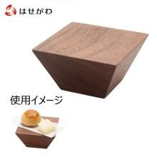 Modern wooden takahai (high cup) in the Chocol Wall design (1 piece) for offerings, suitable for Buddhist altars, bon lanterns, and other Buddhist altar items.