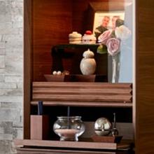 Modern wooden takahai (high cup) in the Chocol Wall design (1 piece) for offerings, suitable for Buddhist altars, bon lanterns, and other Buddhist altar items.