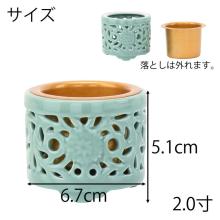 Celadon incense burner, Otani-sect, East style, openwork, Buddhist altar accessory 