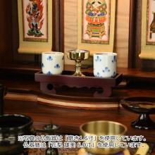 Buddhist altar rice bowl for rice offerings, made of brass with a dropper. 