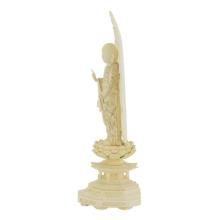 Amitabha Buddha statue, standing Amida, Jodo sect, wood carving, Buddhist altar, boxwood, 