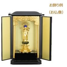 Mini Buddhist altar with a Buddhist statue case 