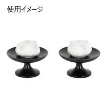 A pair of modern wooden ebony takatsuki offering bowls, perfect for Buddhist altars, offerings, and bon lanterns.