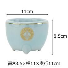 Celadon incense burner for the Jodo Shinshu Honganji sect, size 3.5. Available at Hasegawa Buddhist Altars.