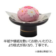 Modern wooden takatsuki (high-cup) with a quinceanera (karin) design. Suitable for offerings, Buddhist altar accessories, and bon lanterns. Also available: 