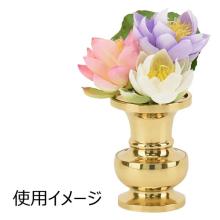 Brass flower vase, Buddhist altar accessory. 