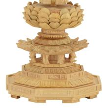 Jodo sect Buddhist wood carving, standing Amida, boxwood 