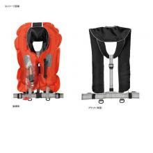 Floating Vest SHIMANO VF-051K Raft Air Jacket (Inflatable Lifesaving Device) A Type Compatible with Recreational Fishing Boats (Fishing Boats) Free Pure Black