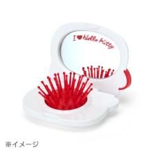 Hello Kitty Compact Hair Brush with Mirror (I Love Hello Kitty) Black
