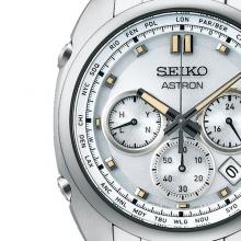 Seiko Astron Origin Series Chronograph Model SBXY025 Men's Watch Solar Radio Titanium Silver Made in Japan